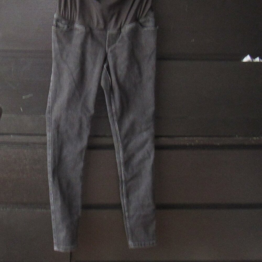 Old Navy Maternity Skinny Full Panel Size 2 Black Jeans Slightly Distressed R324
